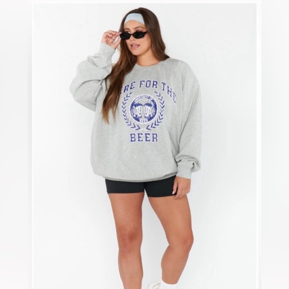 Show Me Your MuMu Gray and Purple Graphic Sweatshirt